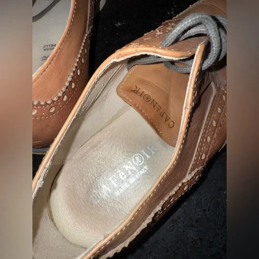 UEC Café Noir Tan Brogue Shoes GENUINE LEATHER ITALIAN MADE SZ 43
